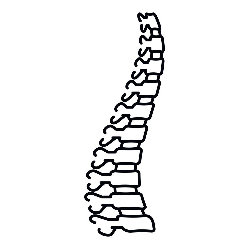 icône de colonne vertébrale saine, style de contour vecteur