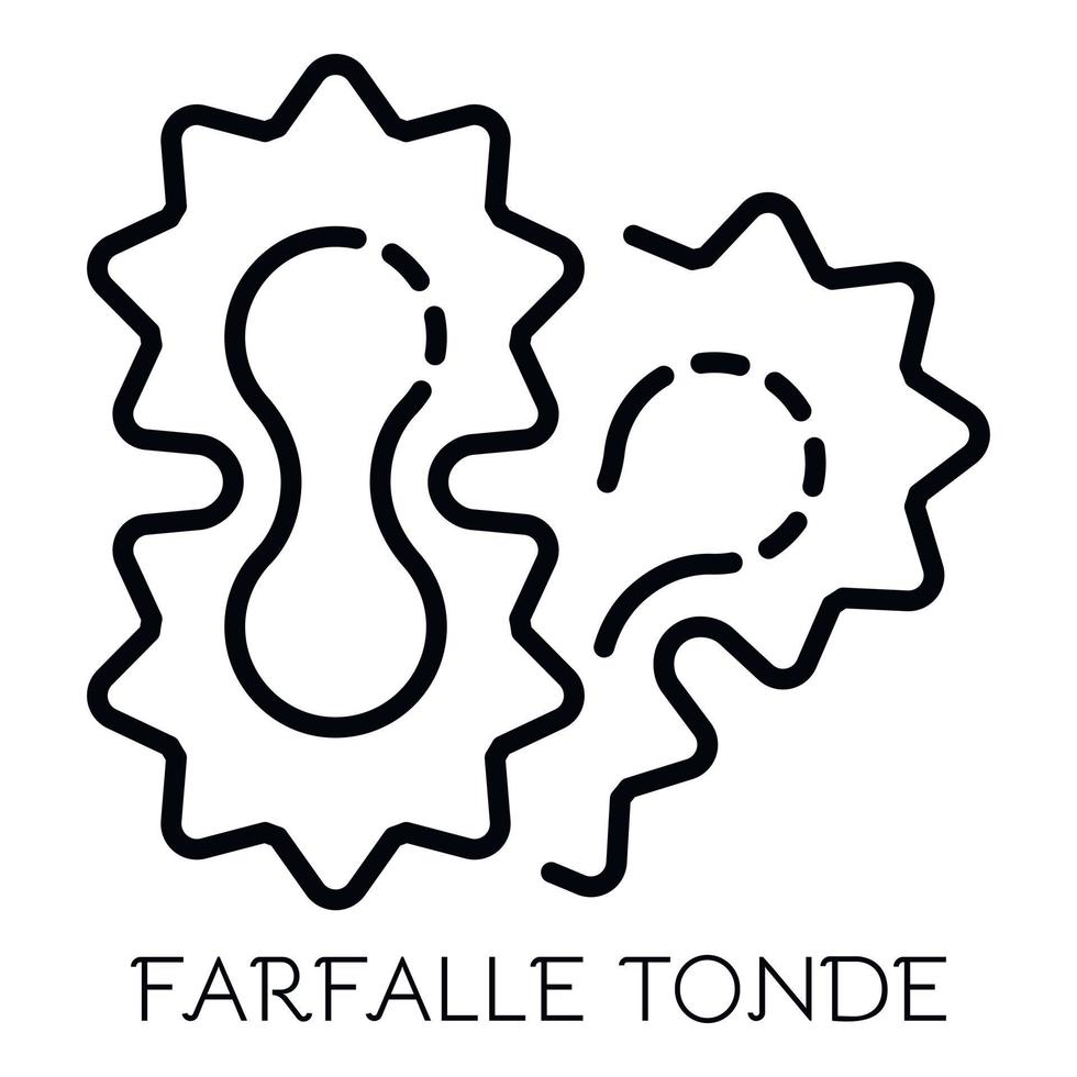 icône farfalle tonde, style de contour vecteur