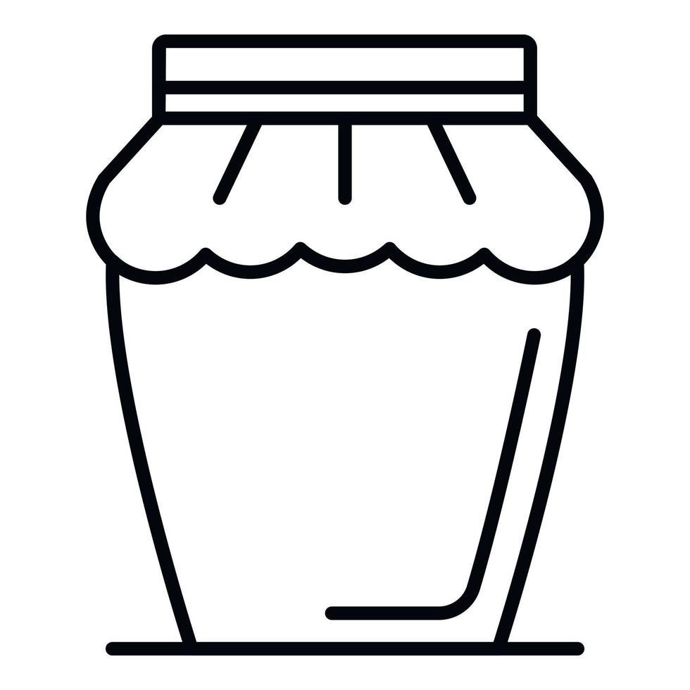 icône de pot de miel, style de contour vecteur