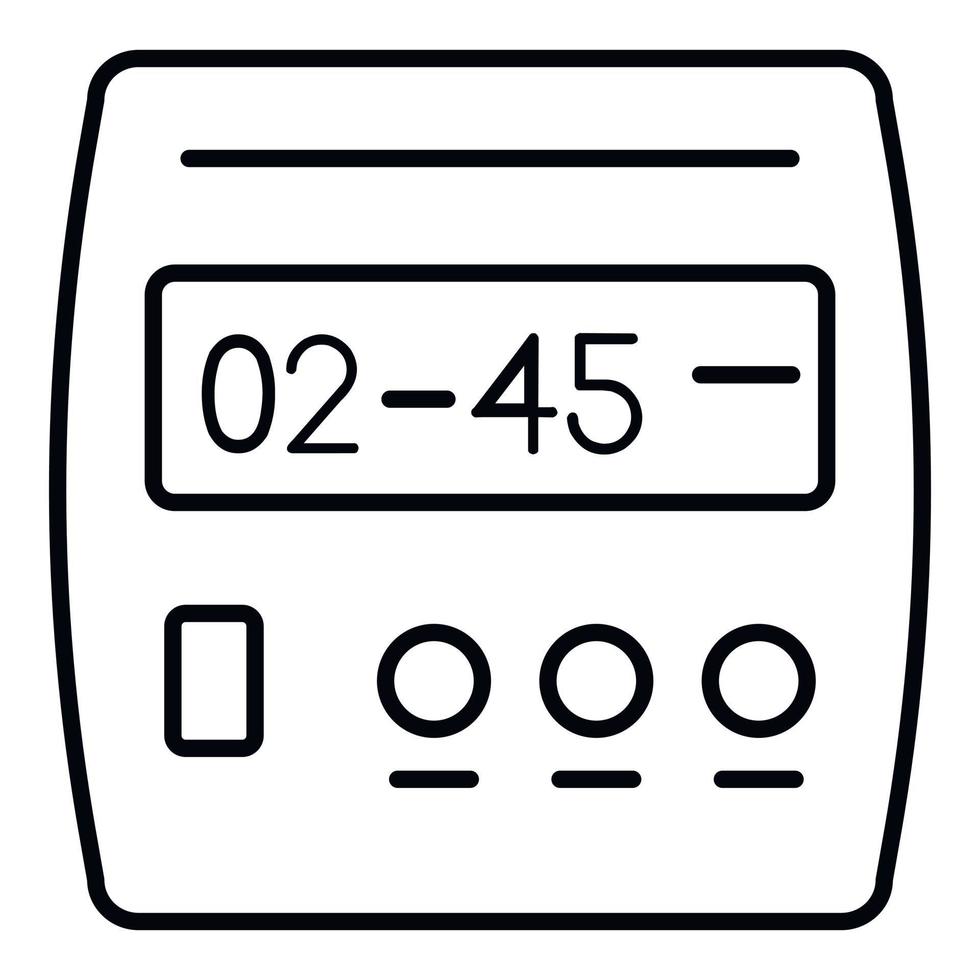 icône de minuterie numérique, style de contour vecteur