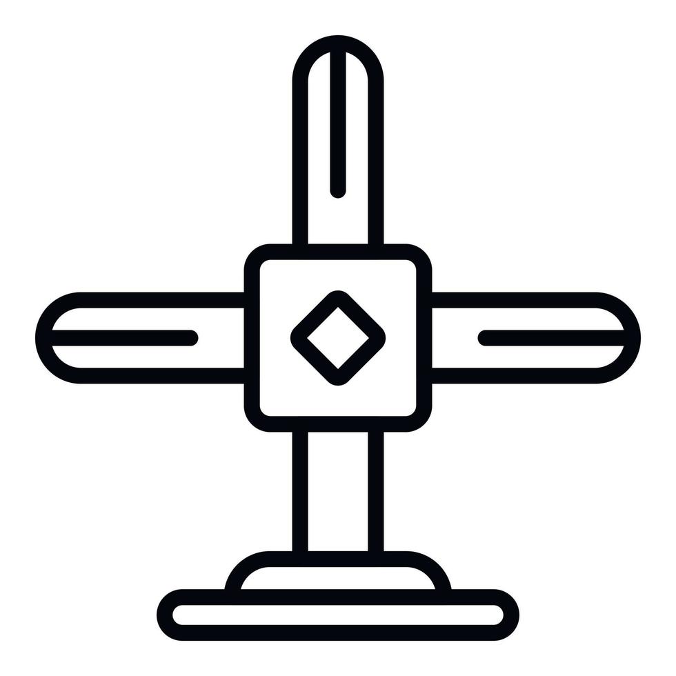 icône de croix d'échafaudage, style de contour vecteur