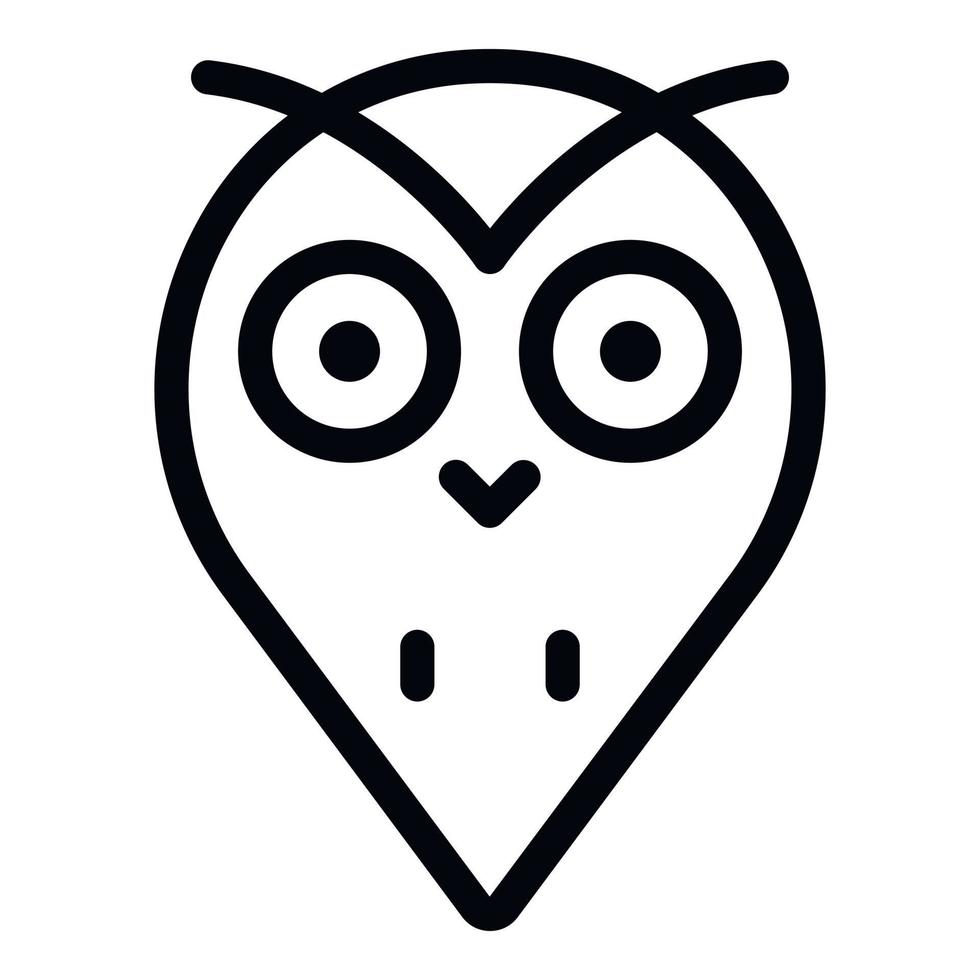 icône de goutte de tête de hibou, style de contour vecteur