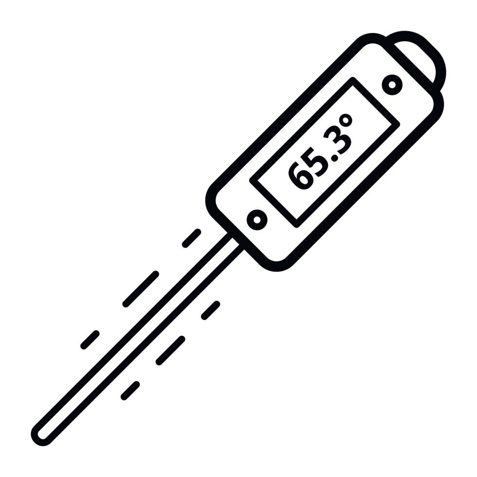 icône de thermomètre fahrenheit, style de contour vecteur