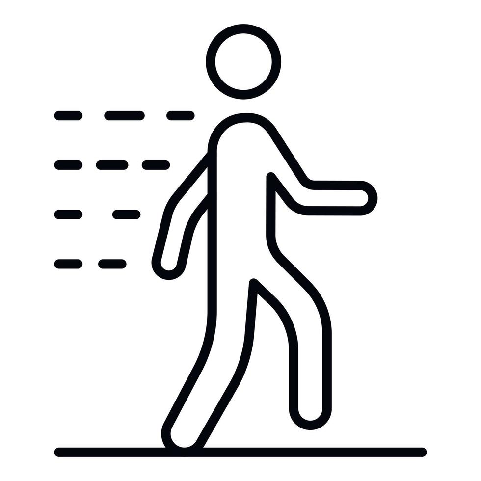 icône de l'homme qui marche, style de contour vecteur