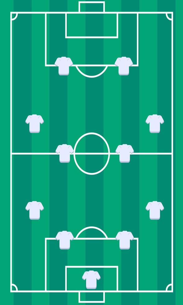 conception graphique vectorielle, illustration de l'arrière-plan du terrain de balle avec l'icône du joueur pour concevoir la formation pendant un jeu de balle ou une vue en direct vecteur