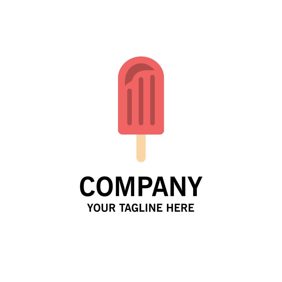 crème de plage dessert glace modèle de logo d'entreprise couleur plate vecteur
