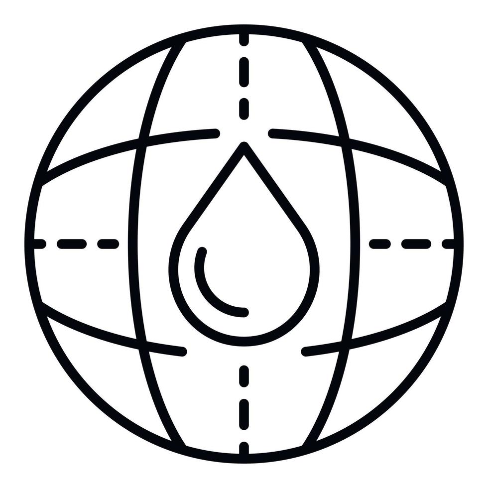 icône globale de filtration de l'eau, style de contour vecteur