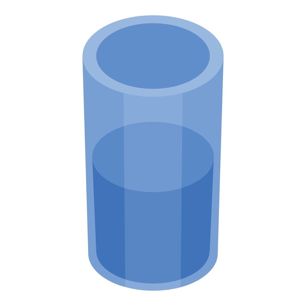 icône de verre d'eau, style isométrique vecteur