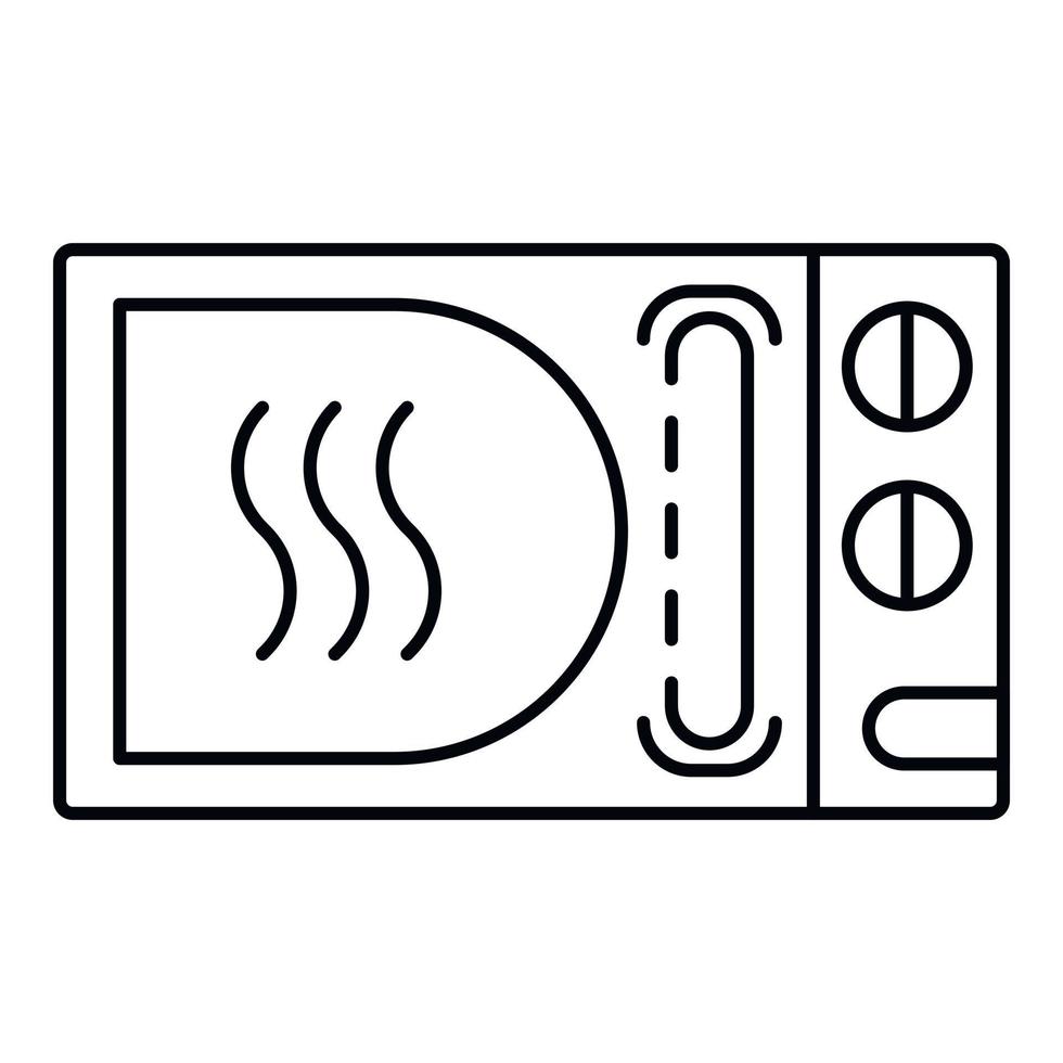 icône de four à micro-ondes, style de contour vecteur
