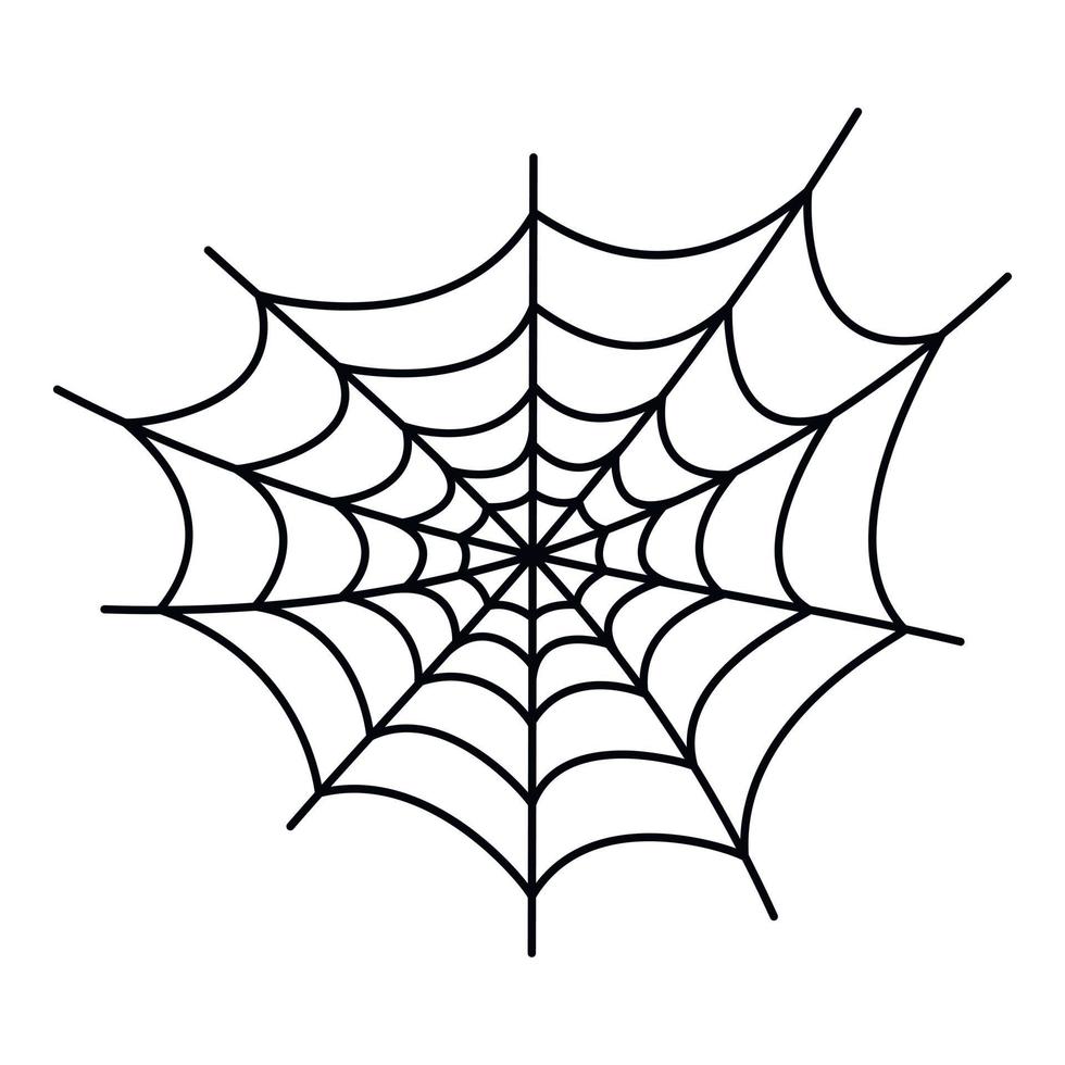 icône de toile d'araignée de danger, style de contour vecteur