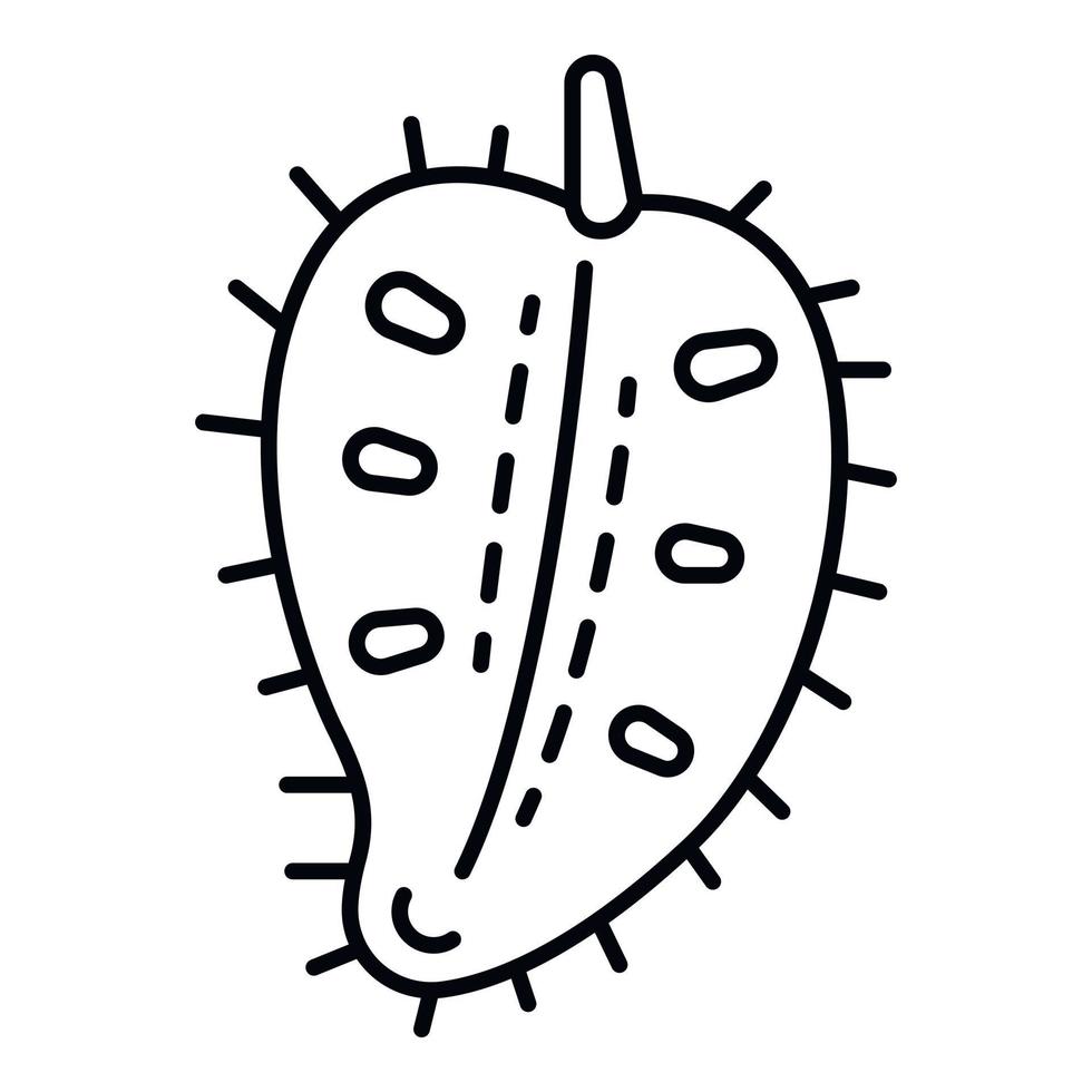 moitié de l'icône de corossol, style de contour vecteur