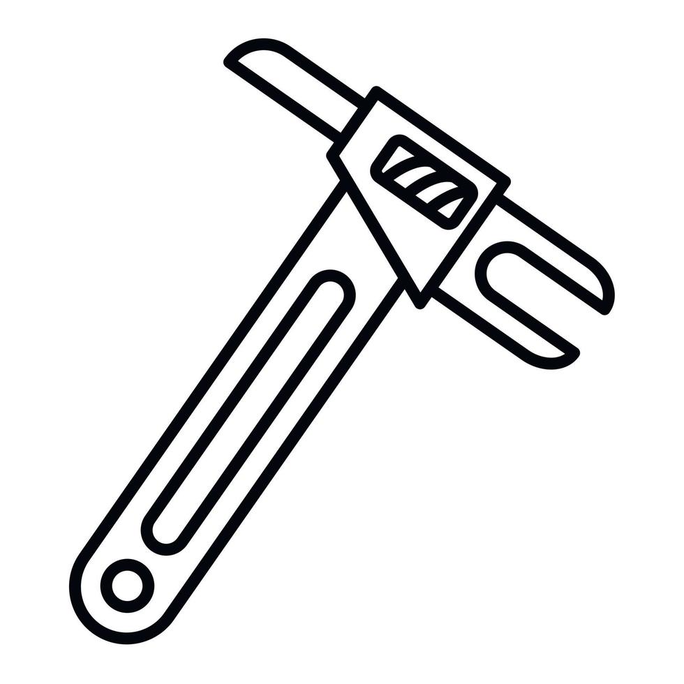icône de clé architecturale, style de contour vecteur