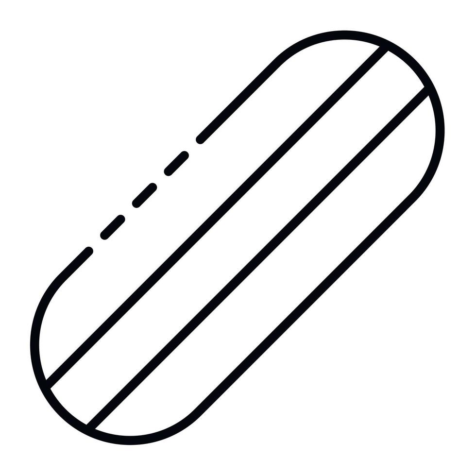 icône de planche à roulettes, style de contour vecteur