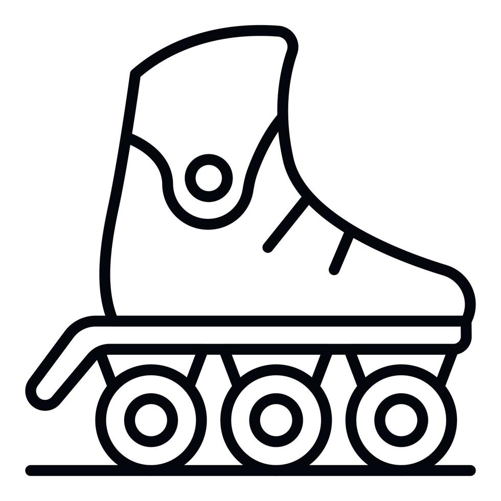 icône de patins à roues alignées, style de contour vecteur