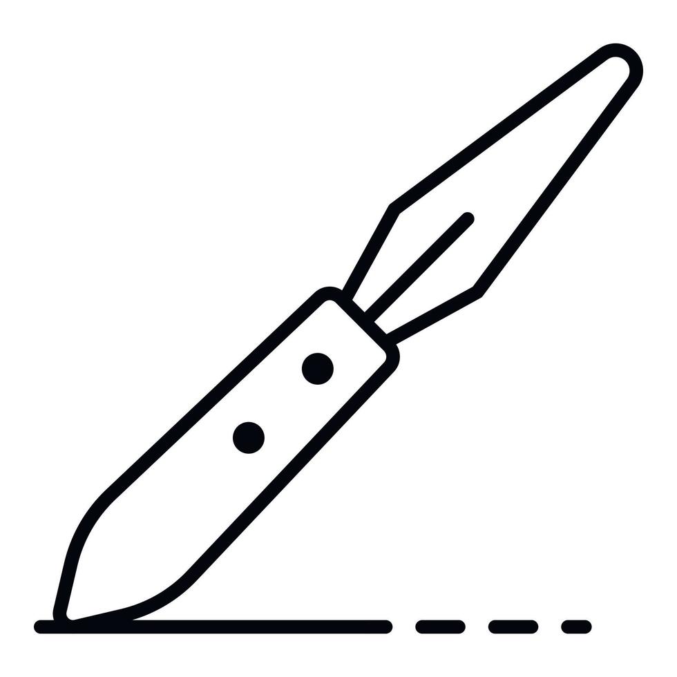 icône de spatule de potier, style de contour vecteur