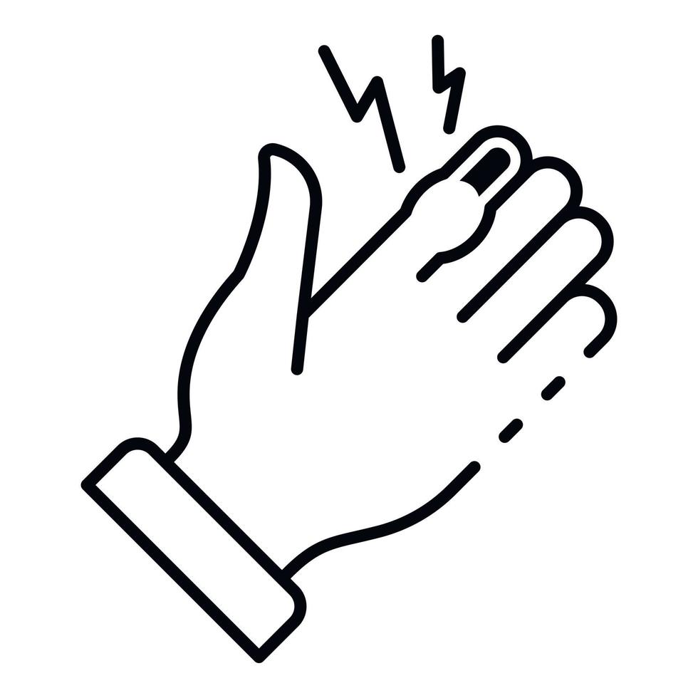 icône de doigt de main de gelure, style de contour vecteur