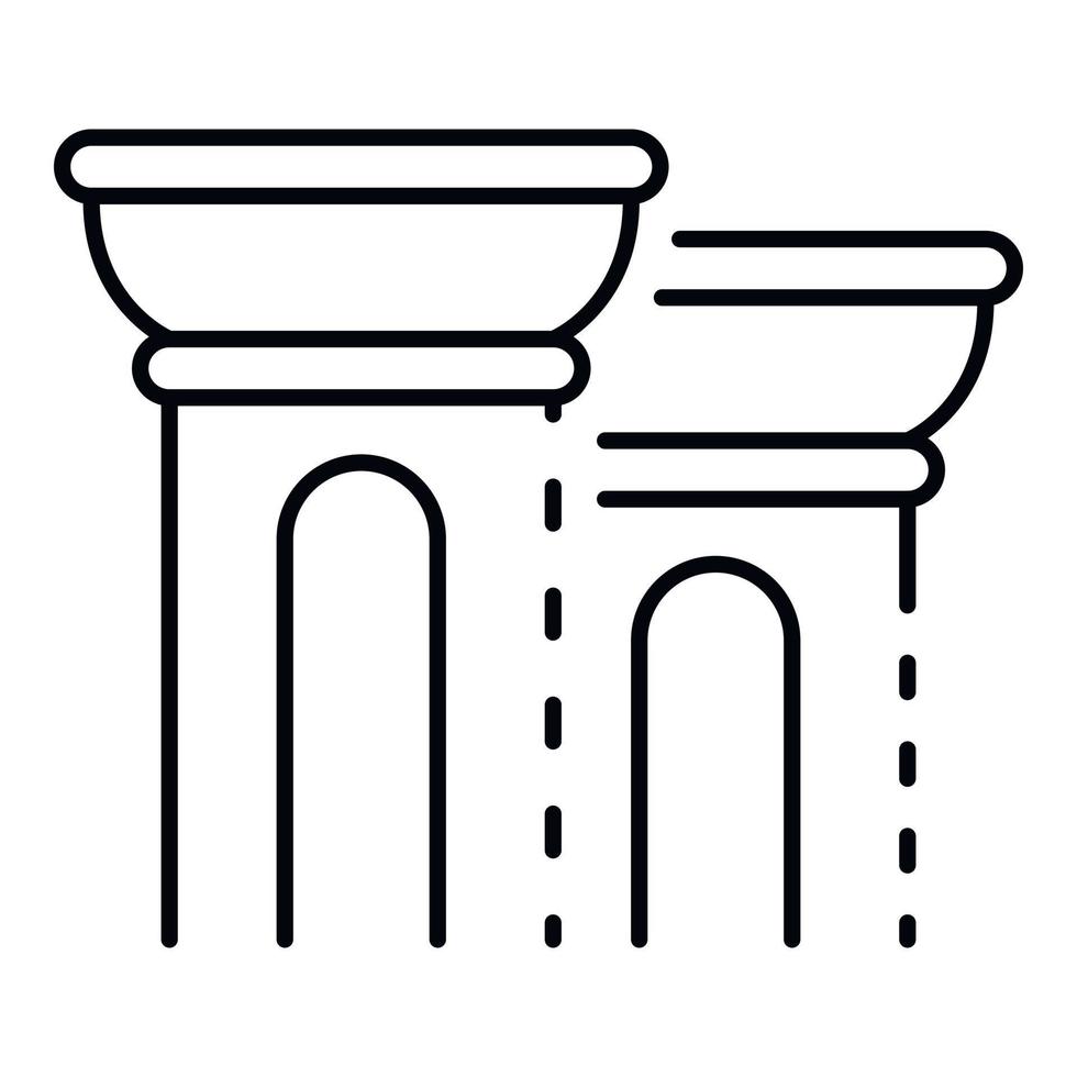 icône de colonne grecque, style de contour vecteur
