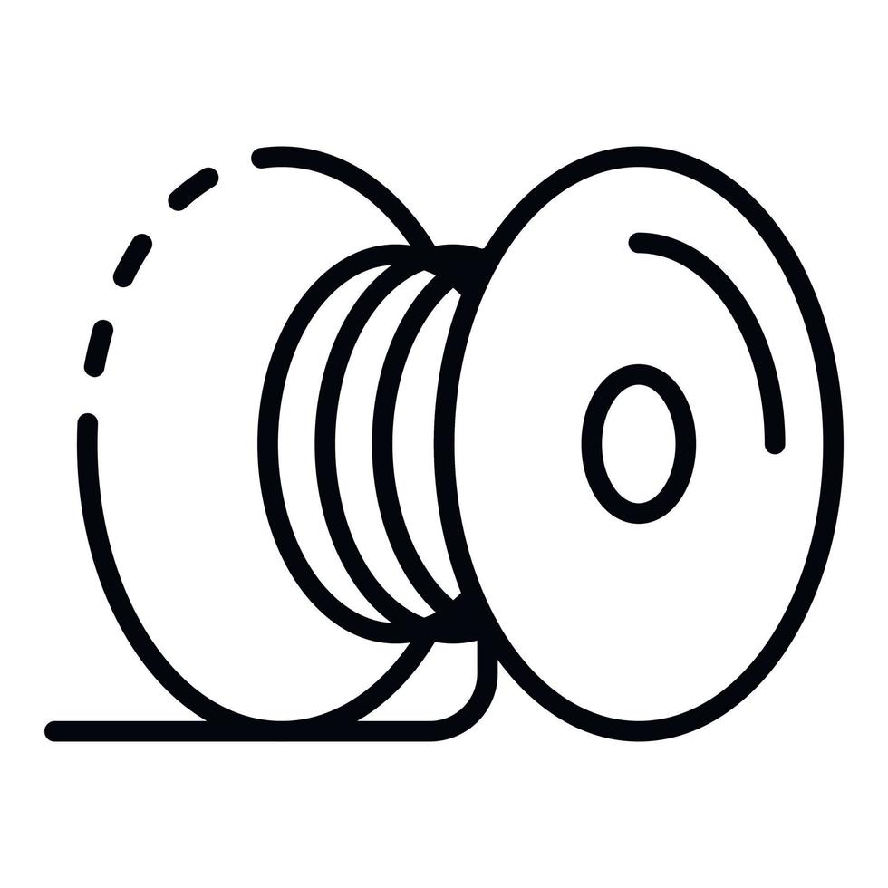 icône de bobine de câble métallique, style de contour vecteur