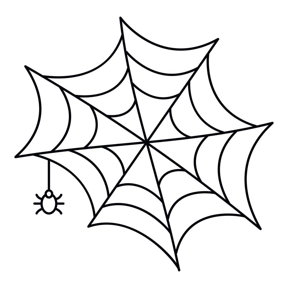 icône de toile d'araignée, style de contour vecteur