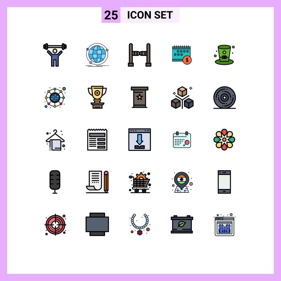 pack d'icônes vectorielles stock de 25 signes et symboles de ligne pour l'argent économique web dollar calendrier éléments de conception vectoriels modifiables vecteur