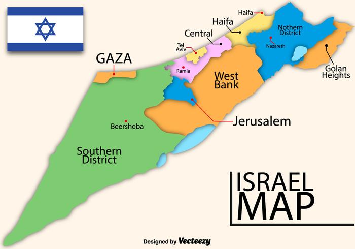 Carte détaillée détaillée d'Israël vecteur