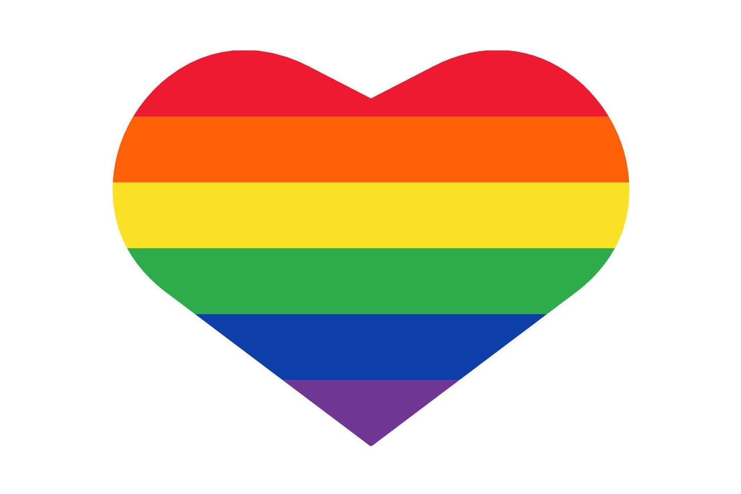 autocollant coeur avec drapeau lgbt coloré. étiquette de coeur de vecteur, modèle, baner, icône emoji vecteur