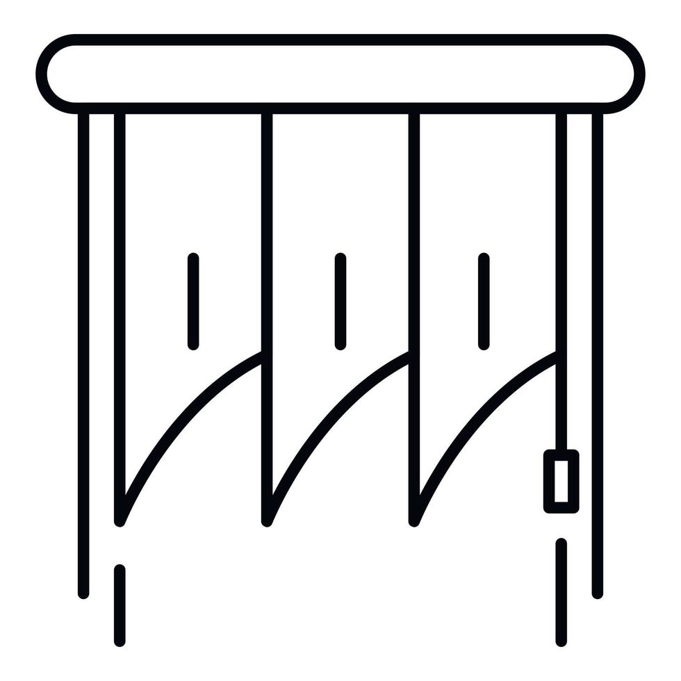 icône de persiennes verticales intérieures, style de contour vecteur
