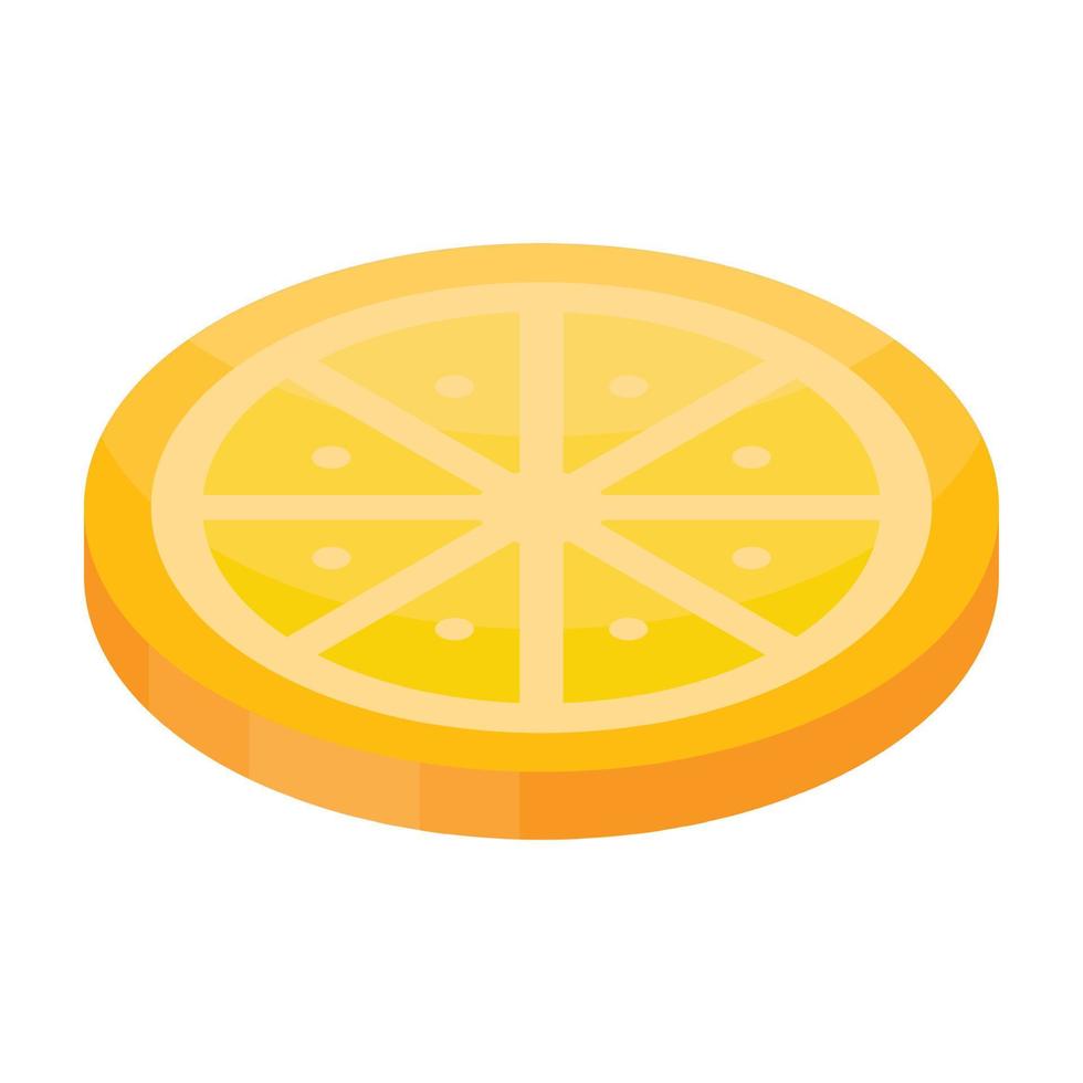 icône orange bonbon, style isométrique vecteur
