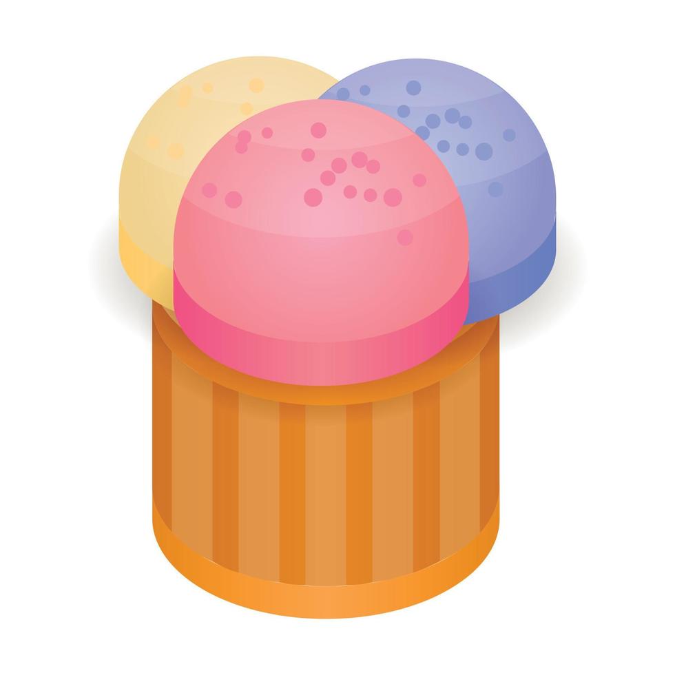 icône de boulangerie colorée, style isométrique vecteur
