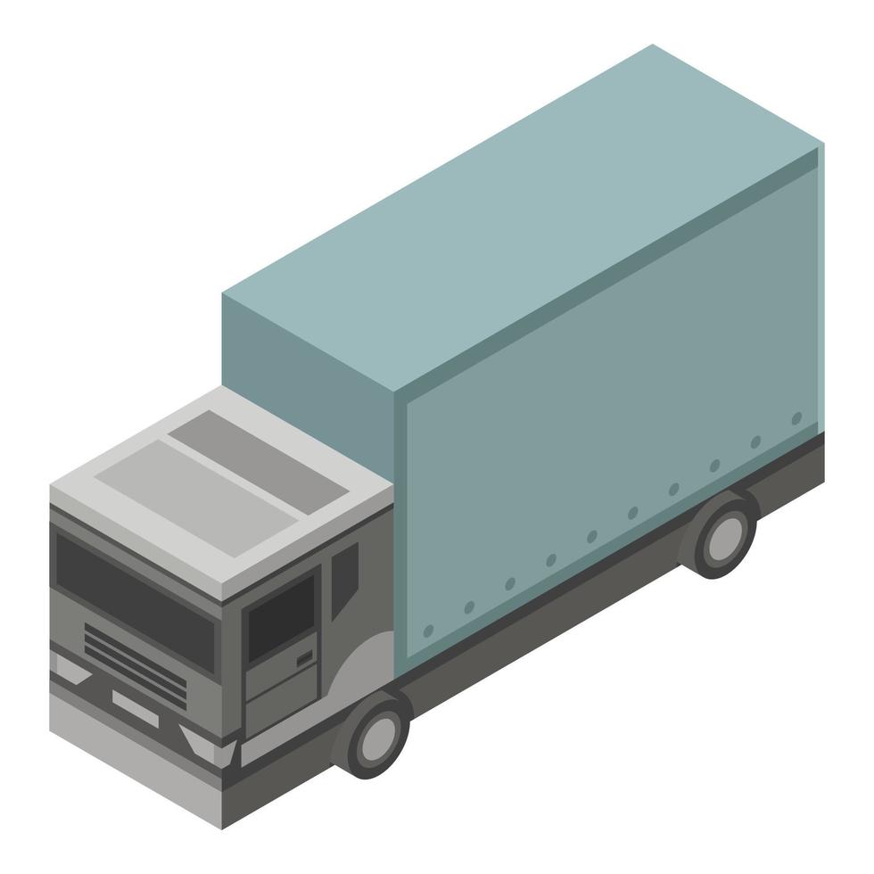 icône de camion long, style isométrique vecteur
