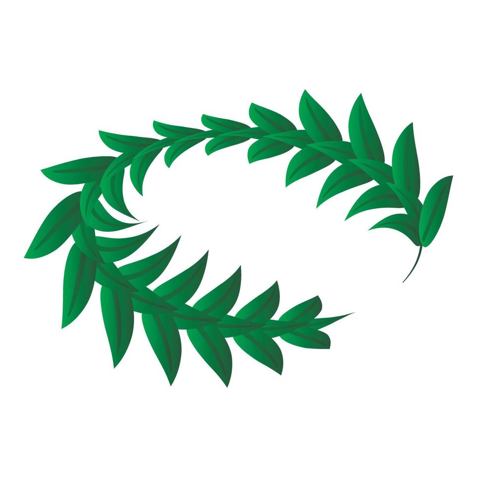 icône de laurier vert décoration, style isométrique vecteur