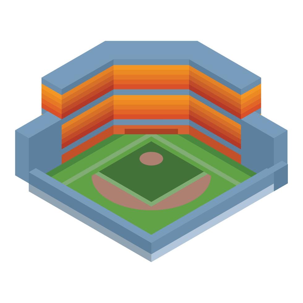 icône de l'arène de baseball, style isométrique vecteur