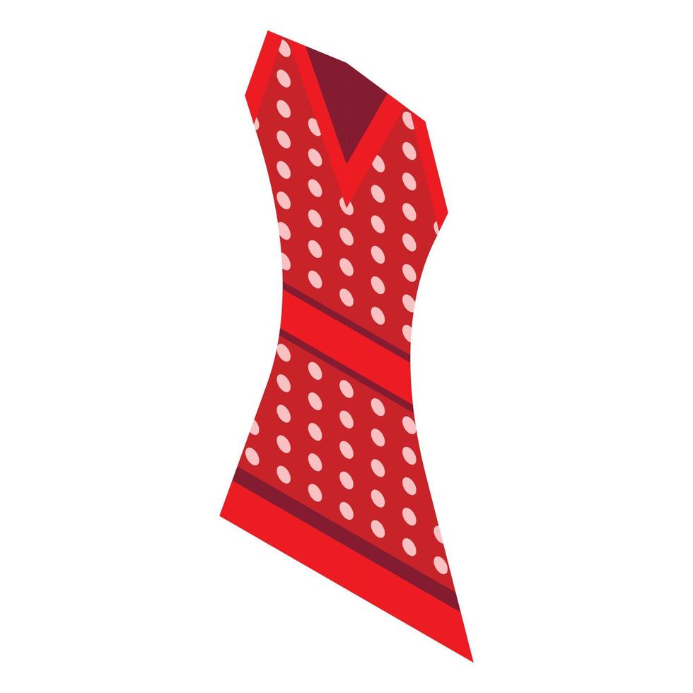 icône de robe en pointillé rouge, style isométrique vecteur