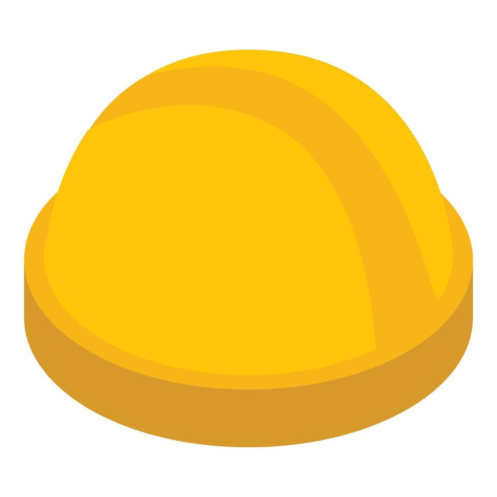 icône de casque de construction jaune, style isométrique vecteur