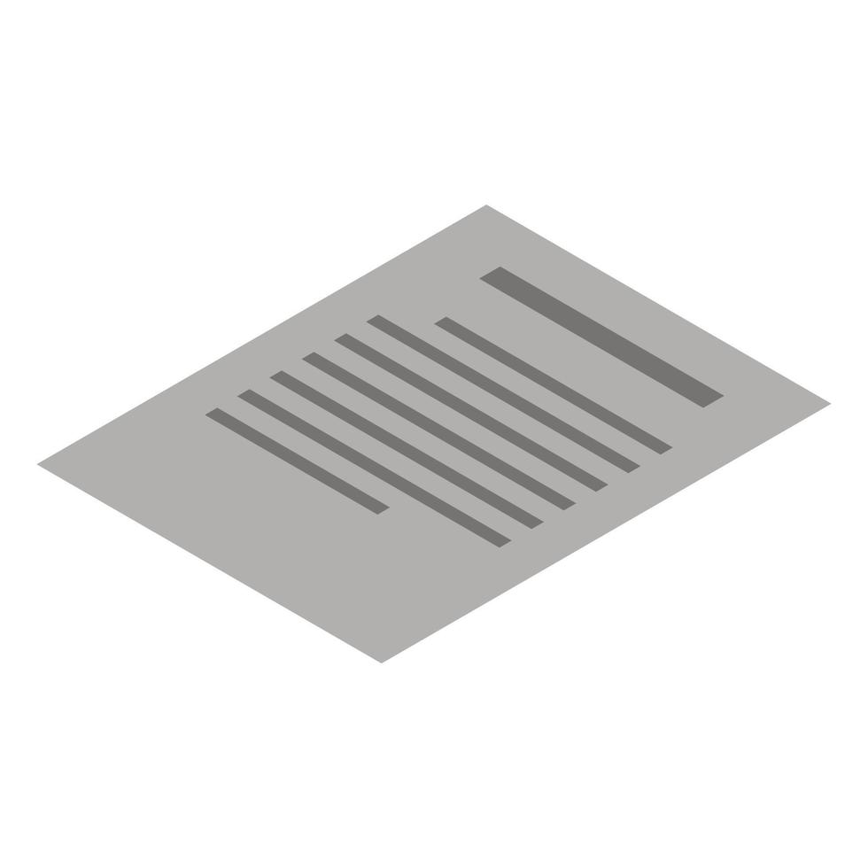 icône de papier de bureau doc, style isométrique vecteur