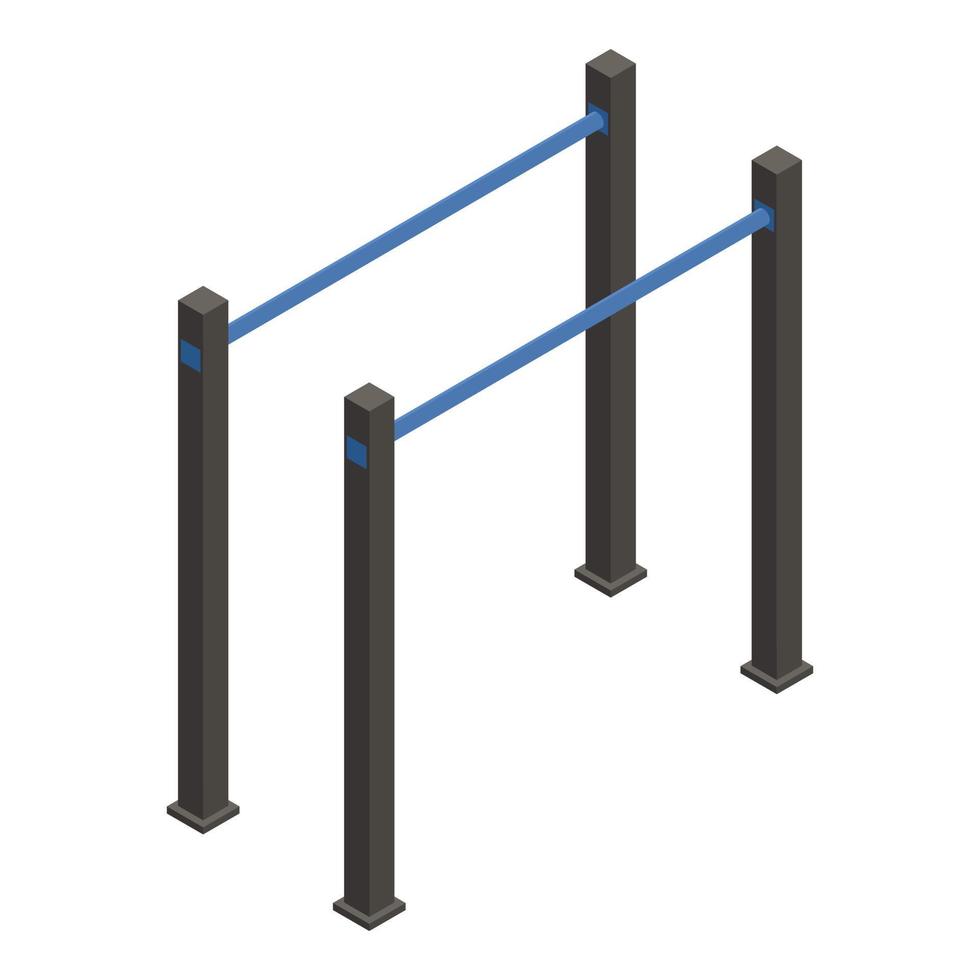 icône de barre parallèle de gymnastique, style isométrique vecteur