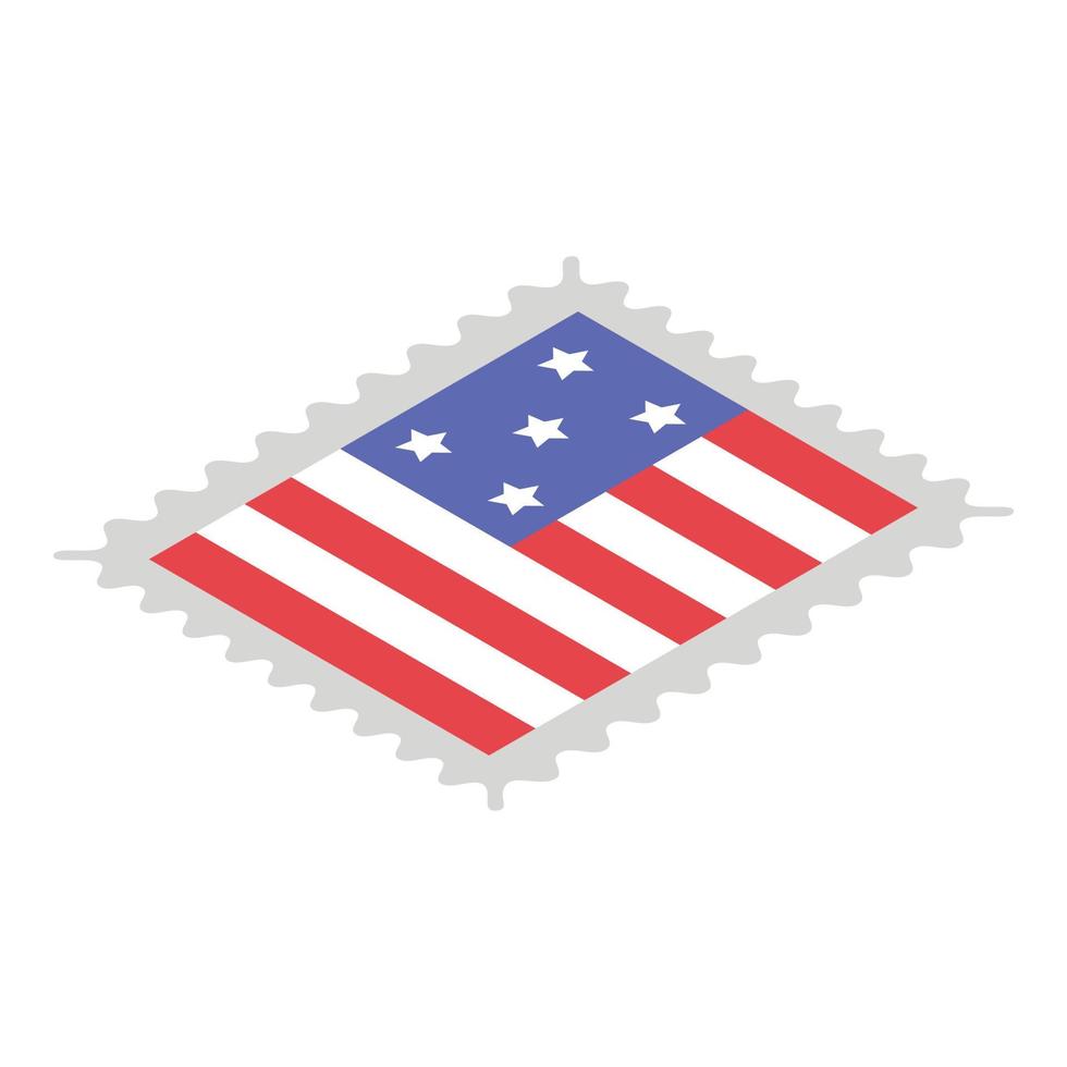 icône de timbre américain, style isométrique vecteur