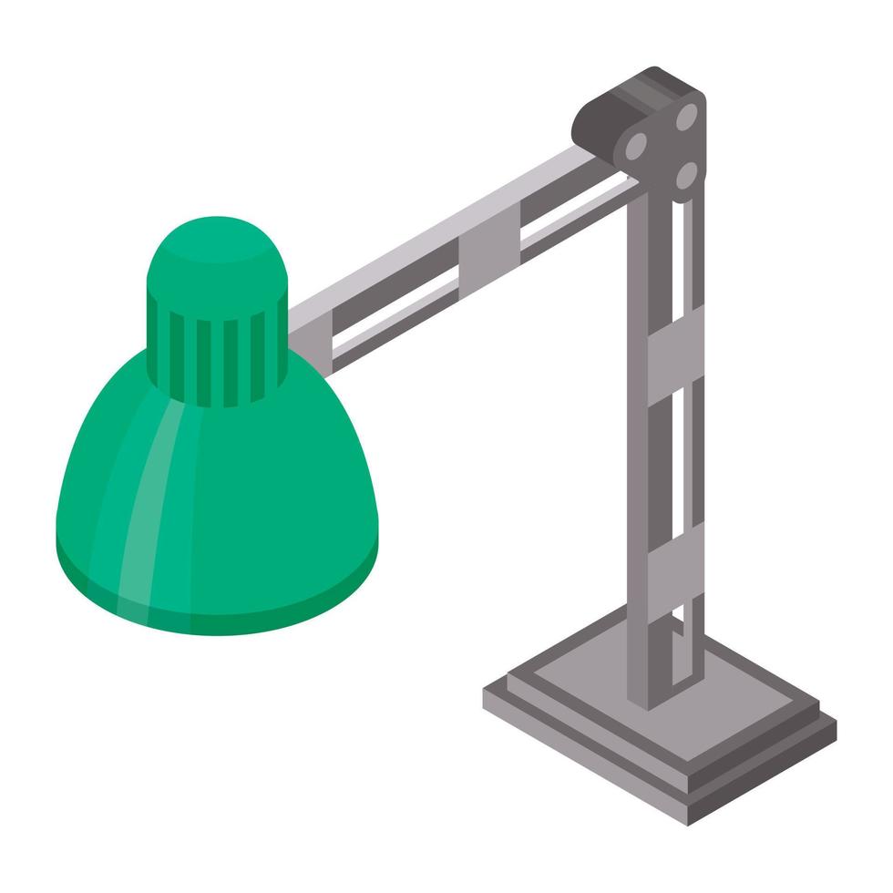 icône de lampe de bureau de bureau, style isométrique vecteur