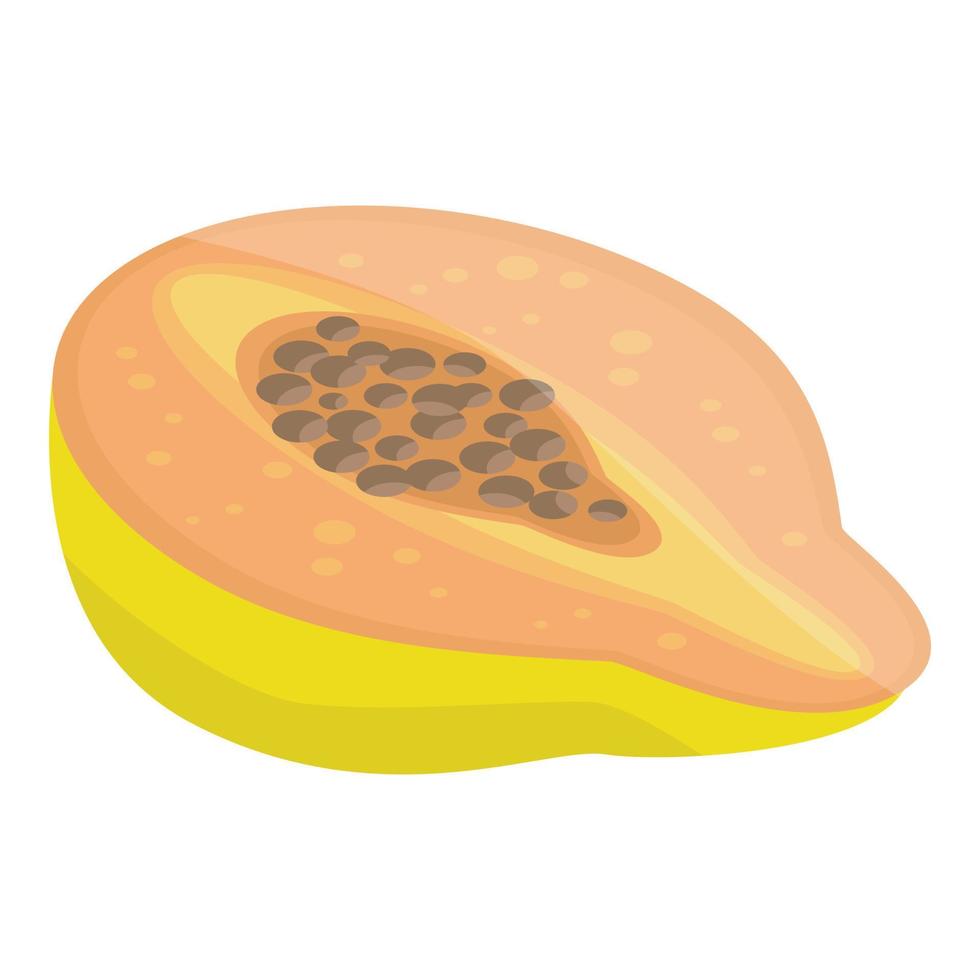icône de papaye coupée, style isométrique vecteur