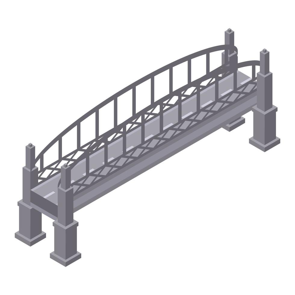 icône de pont métallique, style isométrique vecteur