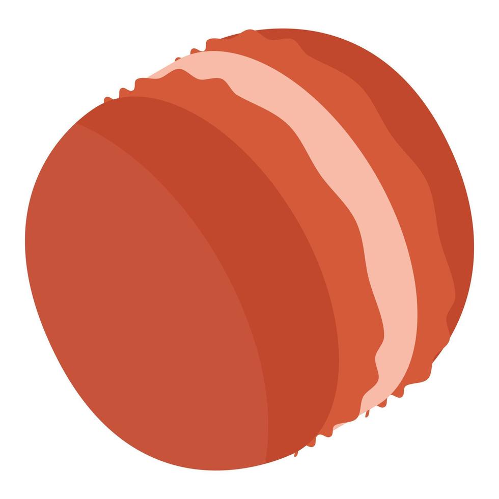 icône de macaron brun, style isométrique vecteur