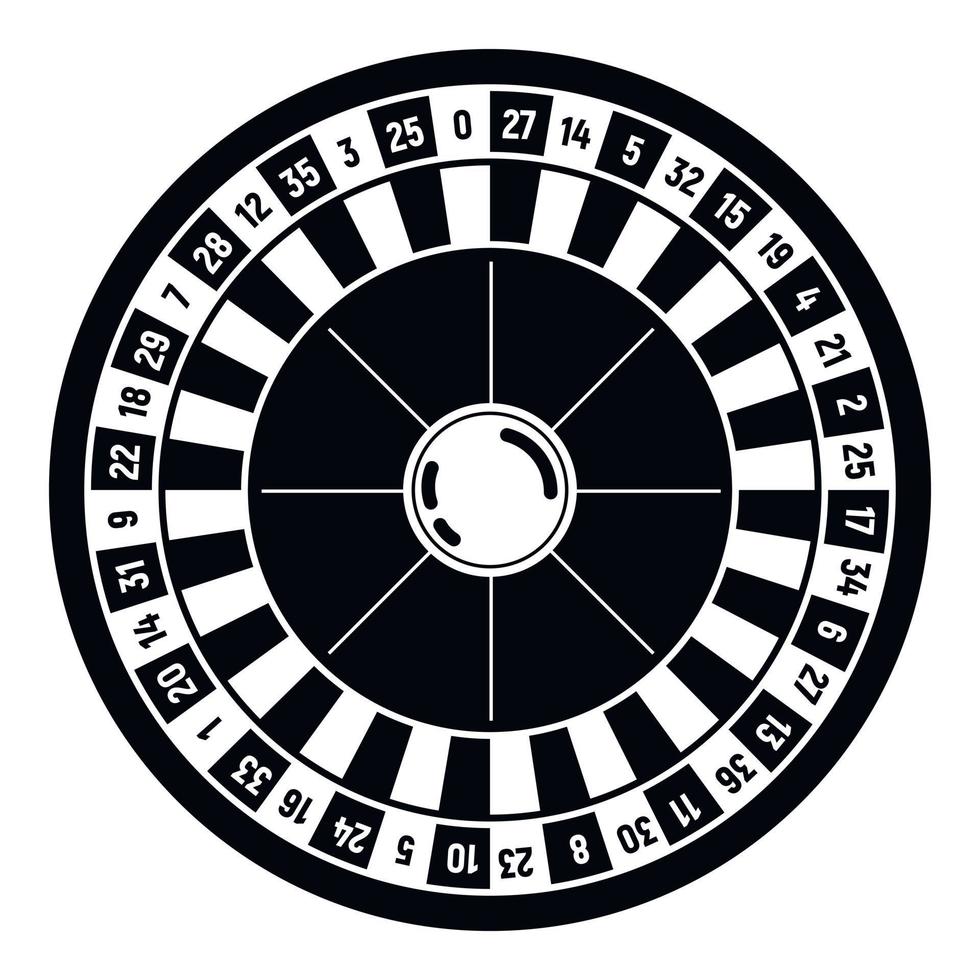 icône de roulette de casino, style simple vecteur