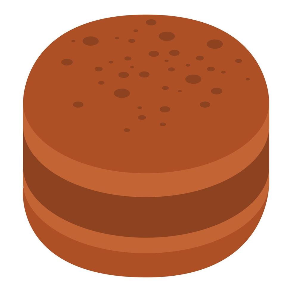 icône macaron choco, style isométrique vecteur