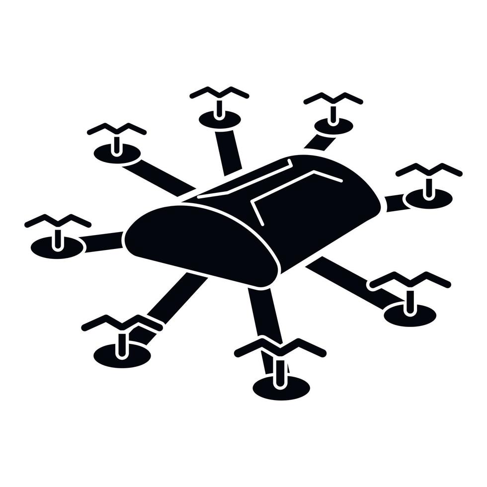 icône de drone multi copter, style simple vecteur