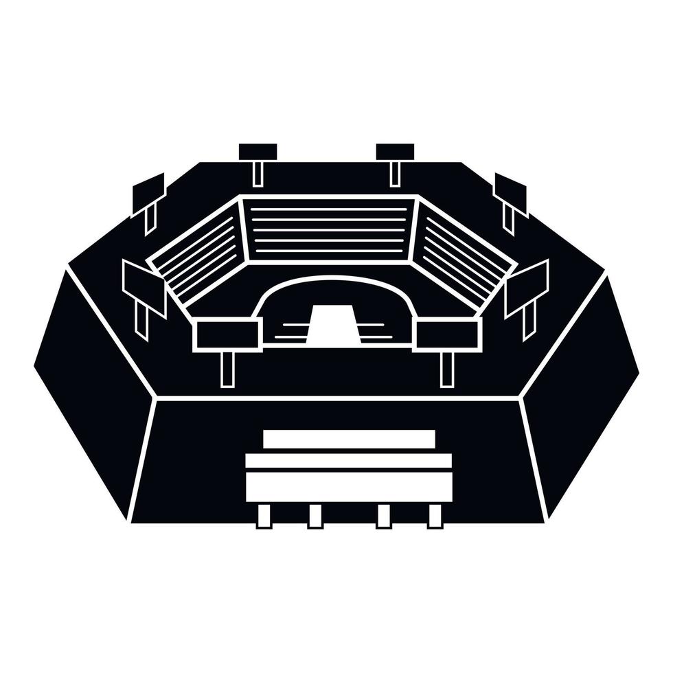 icône d'arène sportive hexagonale, style simple vecteur
