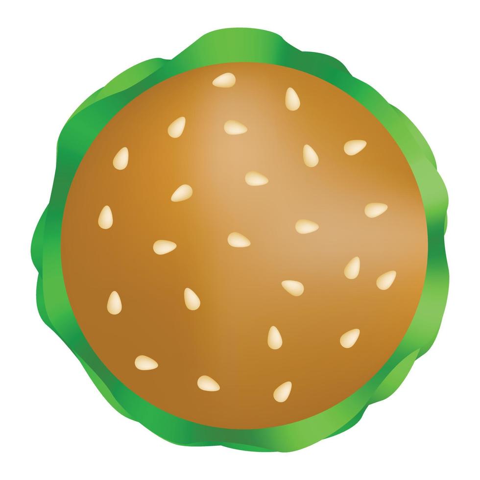 icône de délicieux burger, style réaliste vecteur