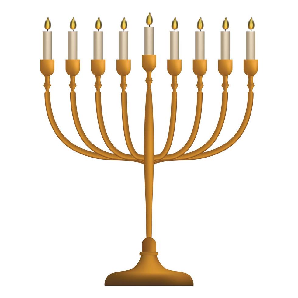 icône menorah juive, style réaliste vecteur