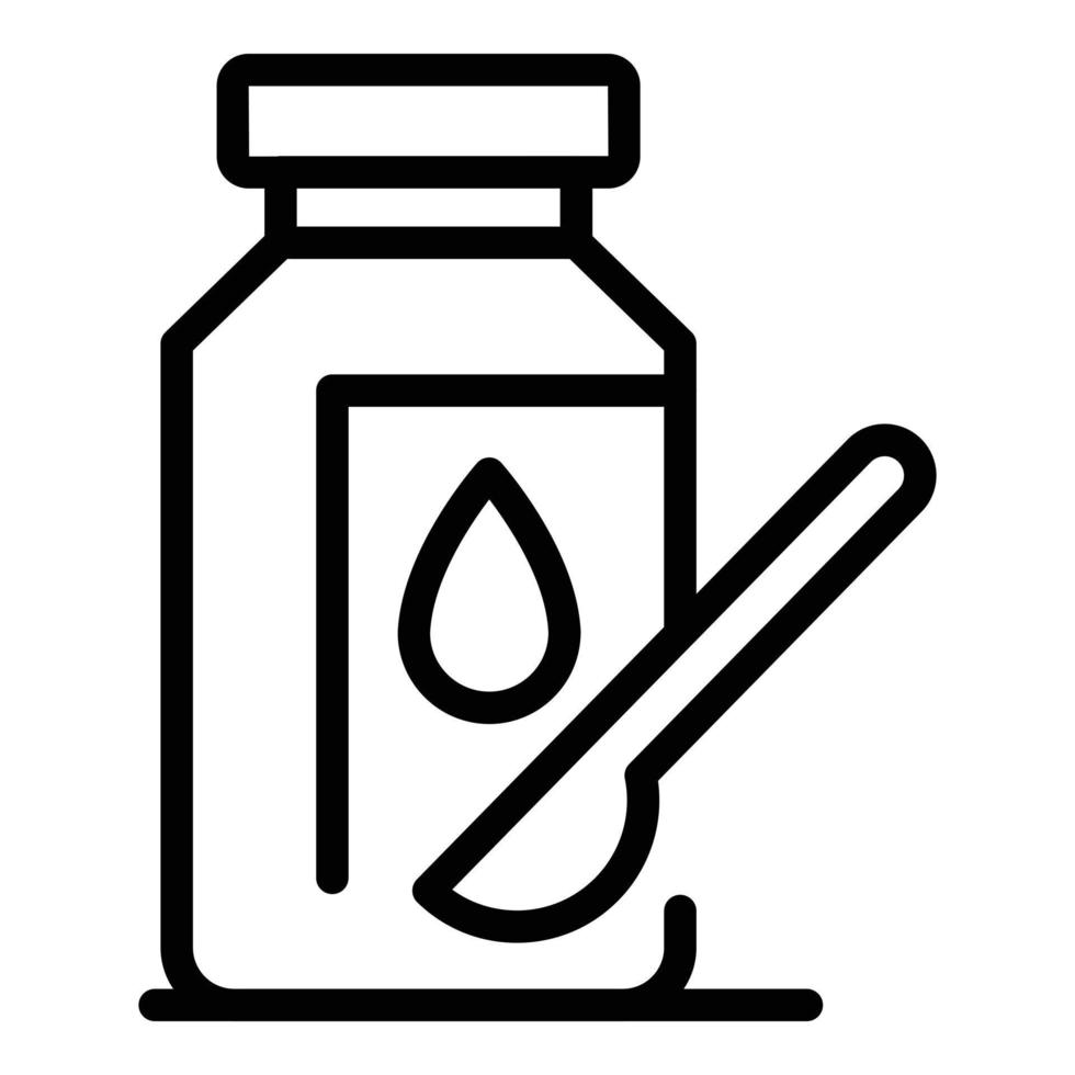 vecteur de contour d'icône de bouteille de sirop médical. bouteille de médecine