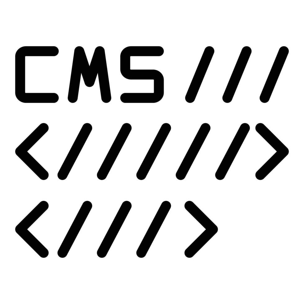 vecteur de contour d'icône de code cms. outil système