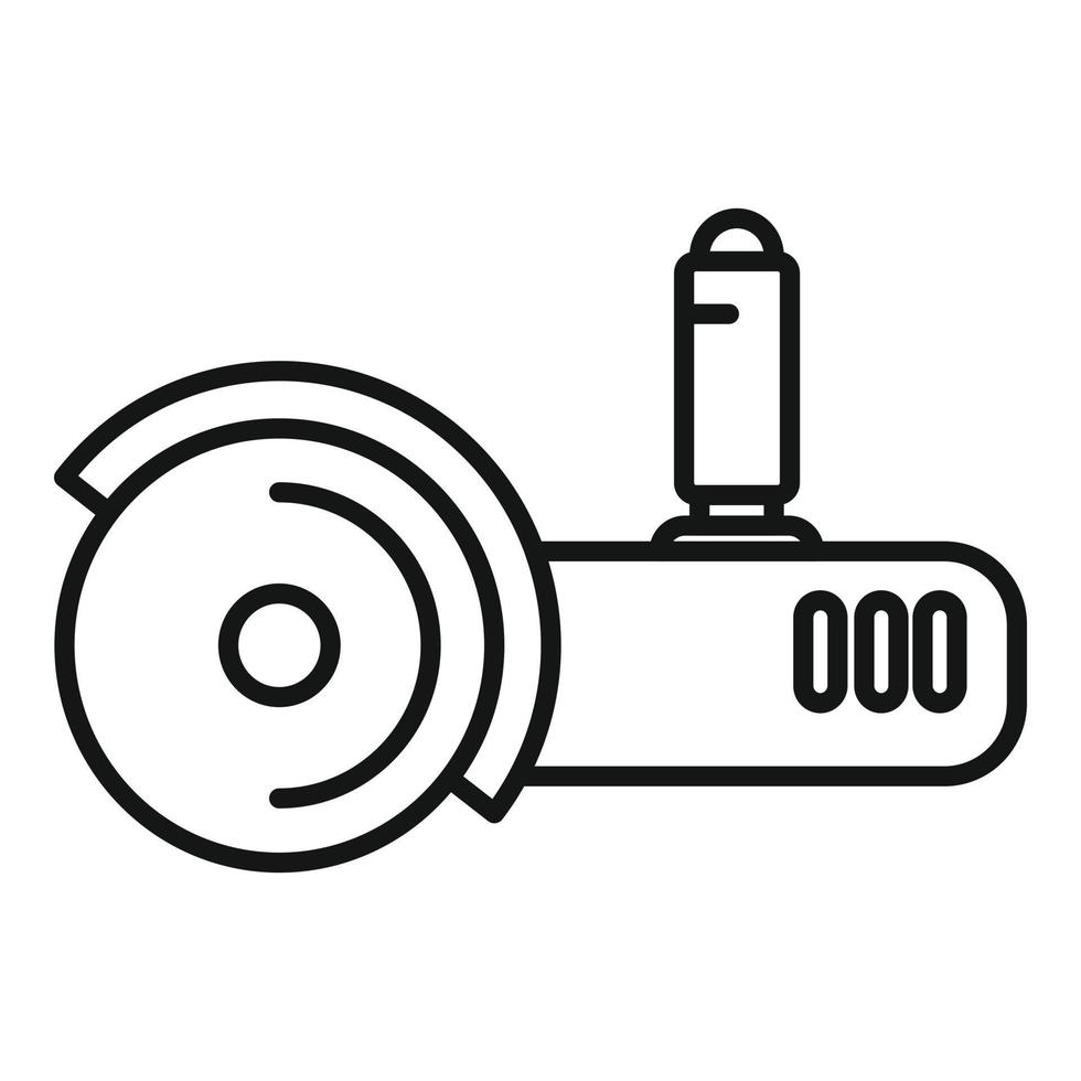 vecteur de contour d'icône de machine de meulage de métal. outil de scie